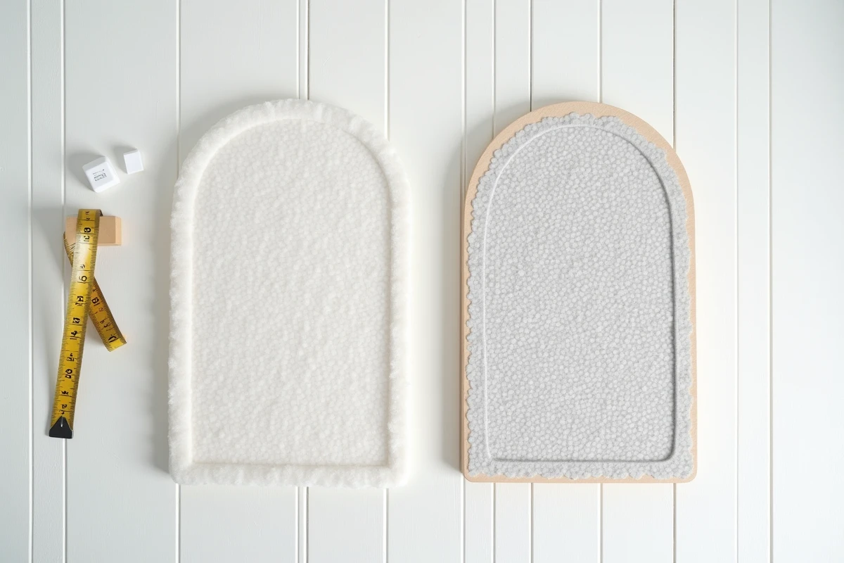 Comparaison de deux tapis en diatomite côte à côte avec coupe transversale montrant la structure poreuse interne, guide d'achat