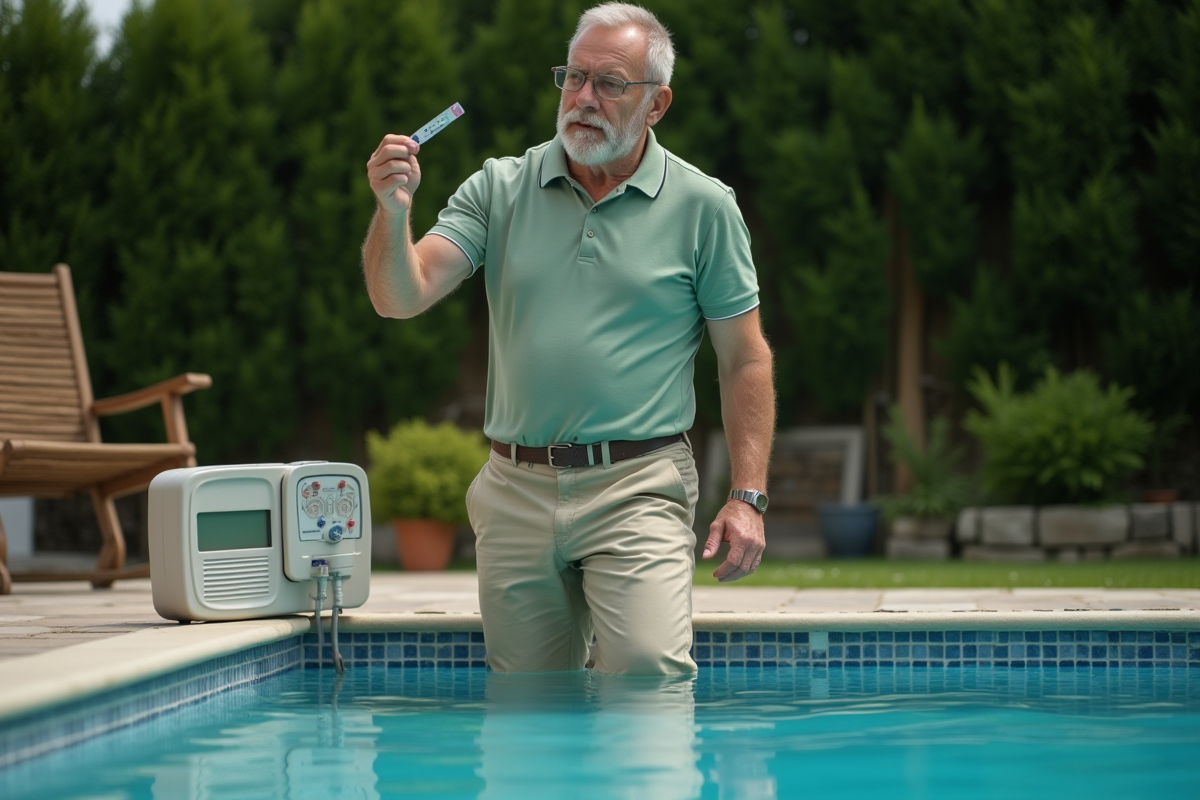 Homme vérifiant un test de qualité d