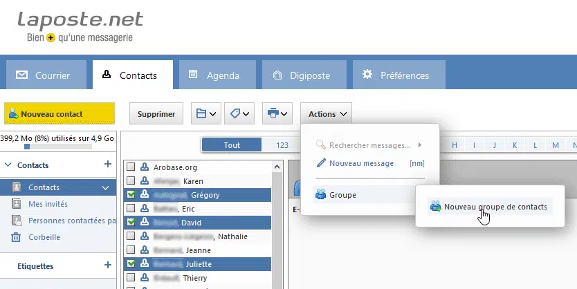 Comment envoyer un mail à une liste de contact ?