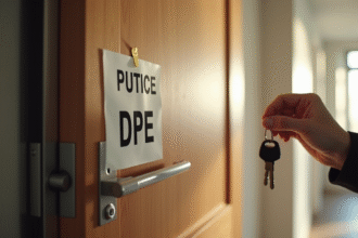 Porte d appartement moderne avec notice DPE et clés en main