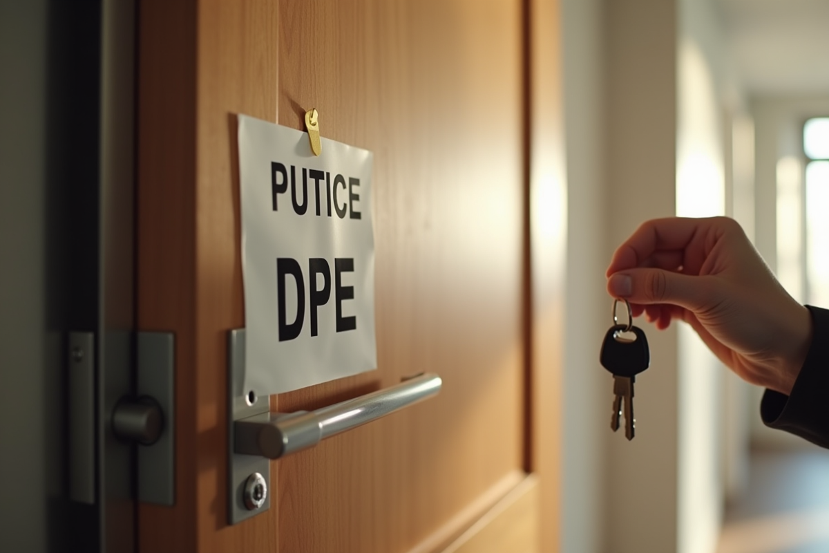 Porte d appartement moderne avec notice DPE et clés en main